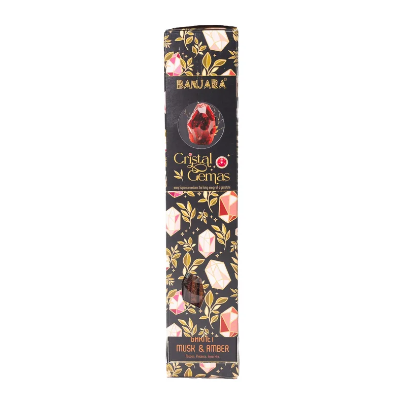 Banjara Cristal Gemas Incenso Sticks - Garnet Muschio & Ambra