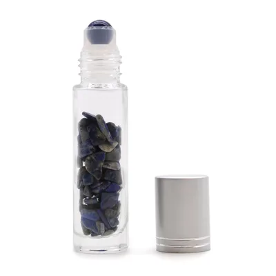 Gemstone Essenziale Olio Roller Bottle - Sodalite - Argento Cap + Gemstone Roller Tip for 5ml Bottle - Sodalite