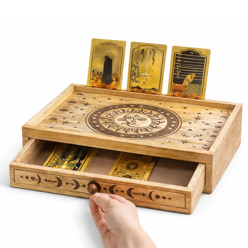 Sun Moon Carved Tarot Scatola with Drawer — foto 1