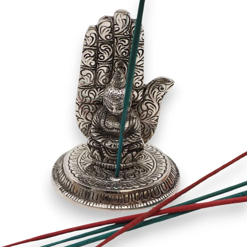 Hand Buddha Incenso Porta 13x9cm