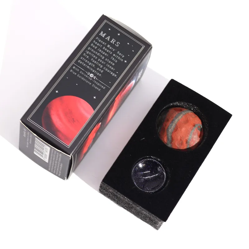 Red Jasper Planet on a Sola Goldstone Stand 40mm — foto 2