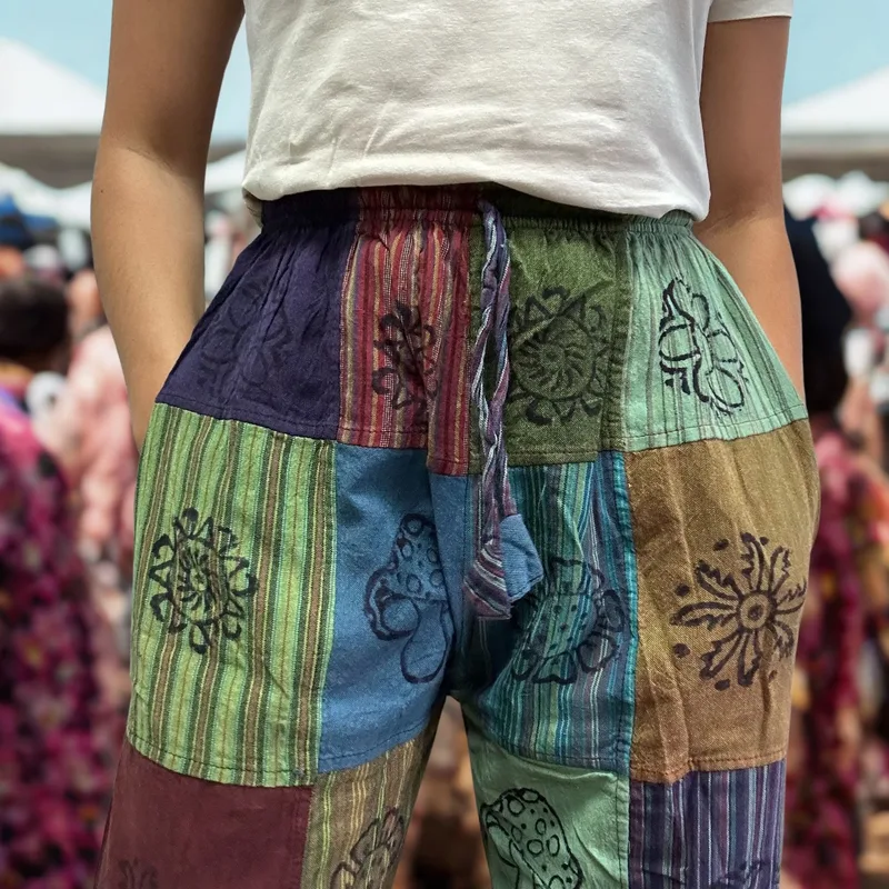 Nomad Sari Mushroom Pants Block Print Designs -Green Tones S/M — foto 4