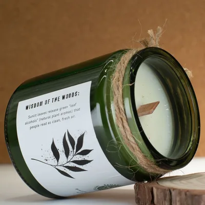 Greenman Woodwick Soy Candela Leaves and Linen — foto 3