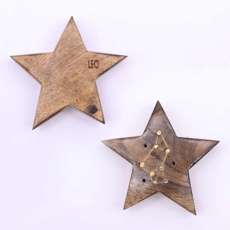 Engraved and Brass Zodiac Sign Incenso Burners Star — foto 3