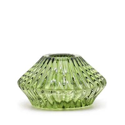 Set of 2 Fiore Flip Dinner Candela / Tealight Porta - Garden Jade