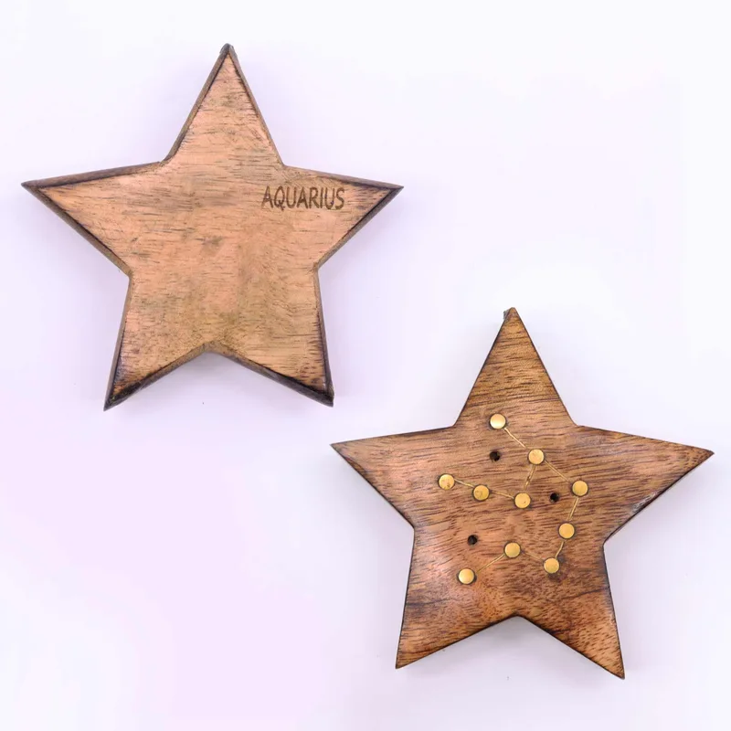 Engraved and Brass Zodiac Sign Incenso Burners Star — foto 2