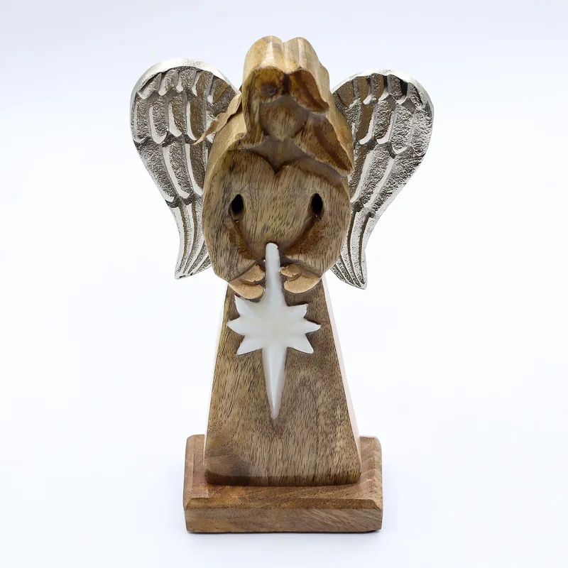 Large Mango Legno Peace Angel Metal Wings & Enamel Detail — foto 1