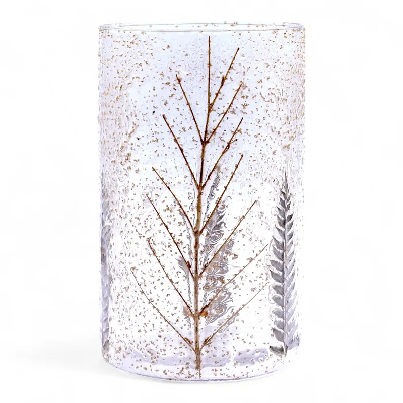 Naturale Floral Glass Tall Vase Candela Porta Pino - — foto 1