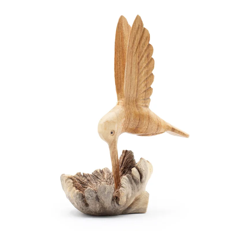 Fatto a mano Parasite Legno Art Carving Nectar Drinking Hummingbird — foto 2