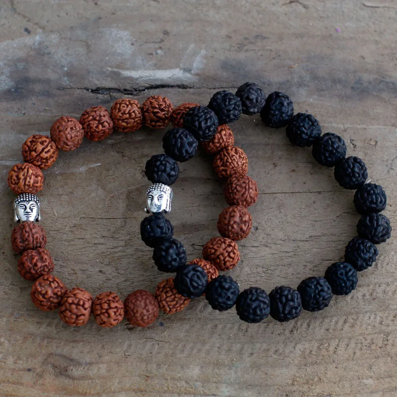 Rudraksha Buddah Bangle Mala - Dark — foto 6
