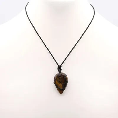 Laced Gemstone Teardrop Pendant - Tigereye — foto 1