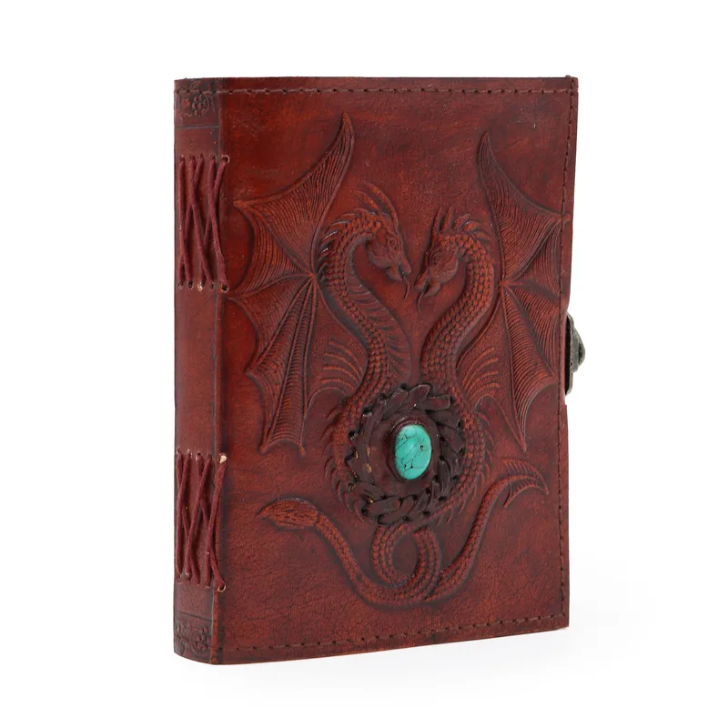 Two Dragons Esoteric Notebook Red Tan 200 pages Stich Edge 17.5x12.5x3cm — foto 2