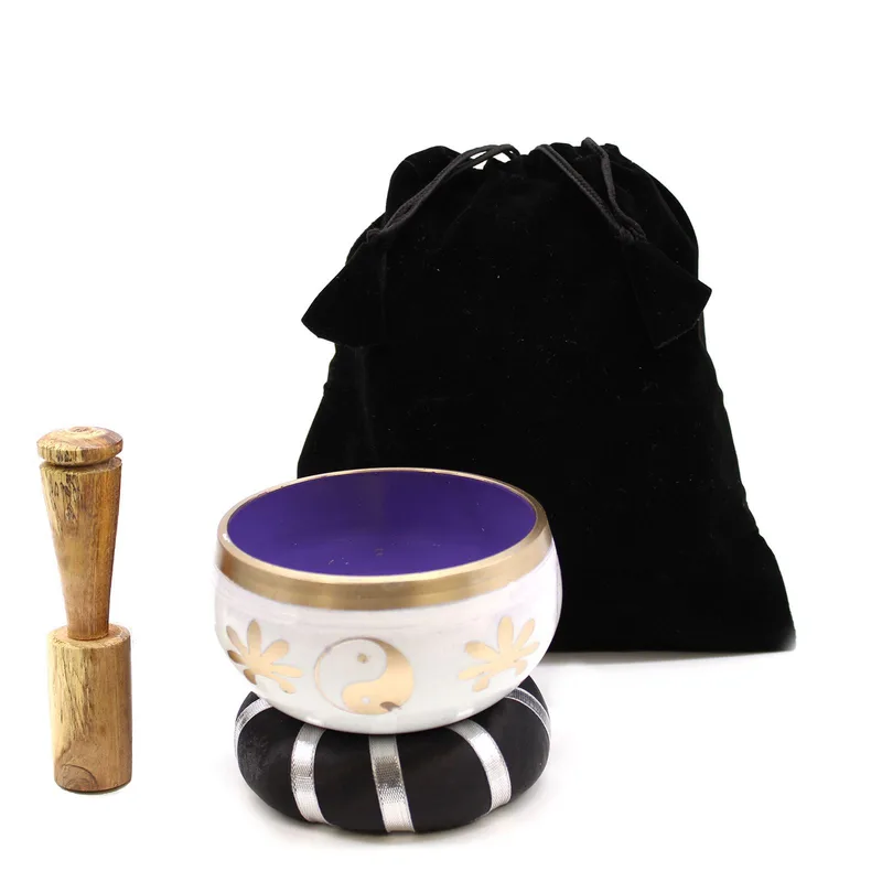 Yin & Yang Singing Bowl Set- White/Purple 10.7cm — foto 3