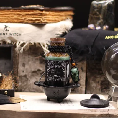 Ancient Witch Bagno Spell Potion & Aventurine Crystal Amulet Prosperity — foto 3