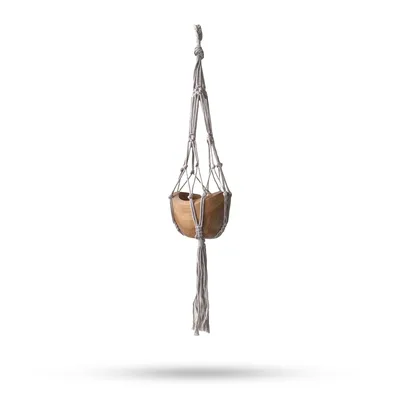 Macrame Small Drop Pot Porta - Beige - 75cm — foto 1