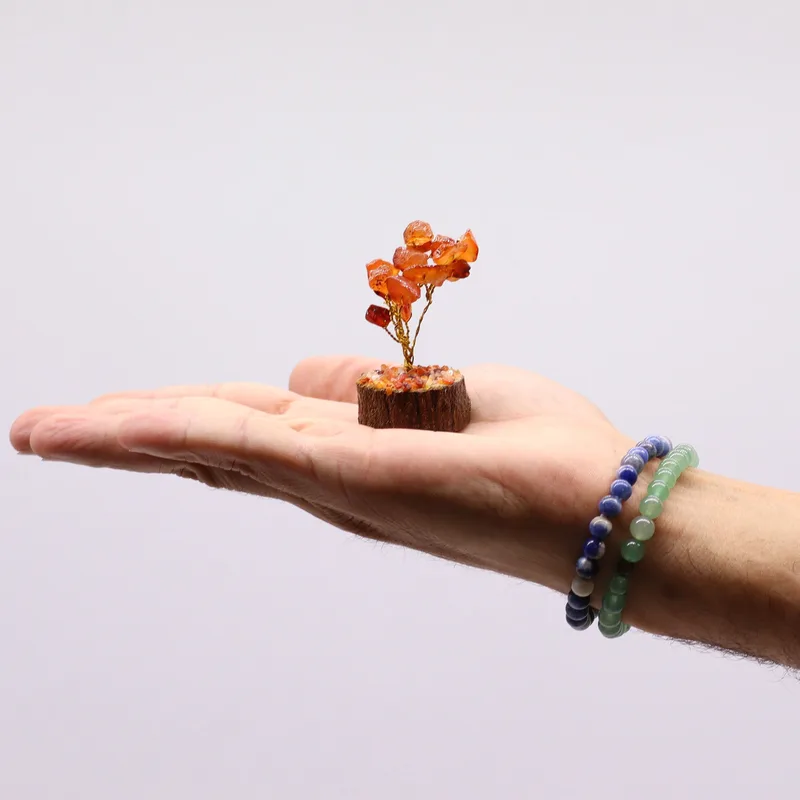 Scatola of 12 Mini Gemstone Trees On Legno Base Assorted Mix — foto 6
