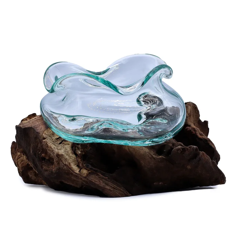 Molten Glass Wavy Bowl on Legno 18cm