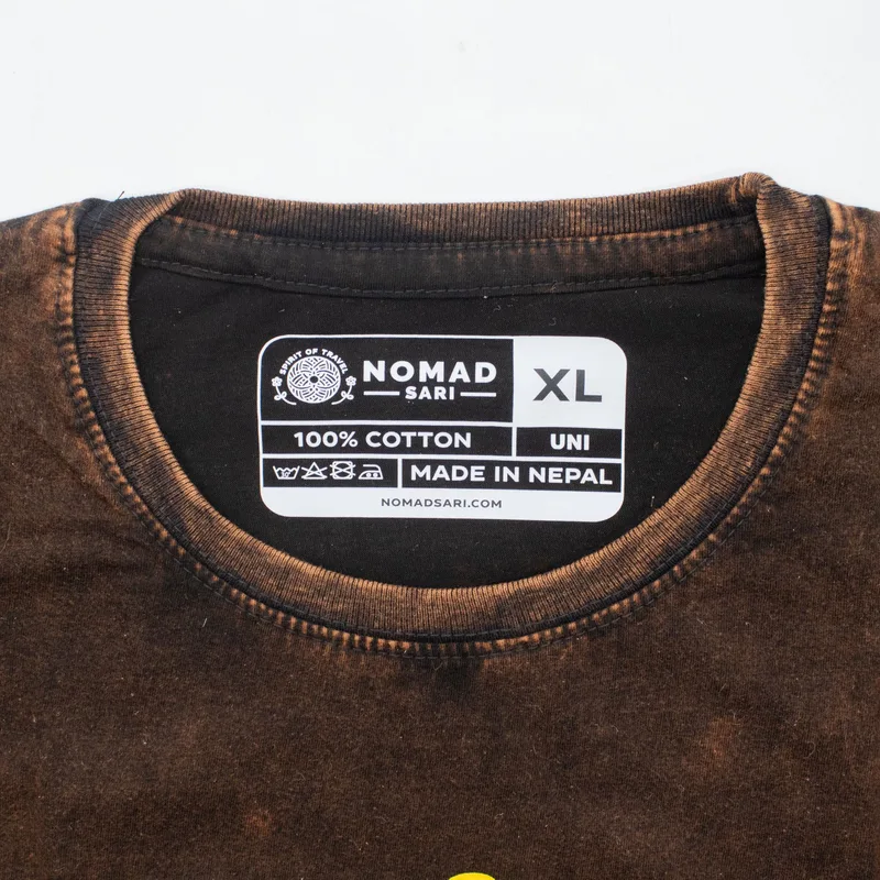 Nomad Sari Stonewashed Cotton T-Shirt Sun & Zodiac Brown XL — foto 4