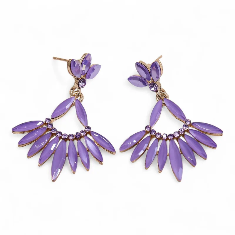 Lavanda Vintage Glass Long Drop Earrings — foto 5