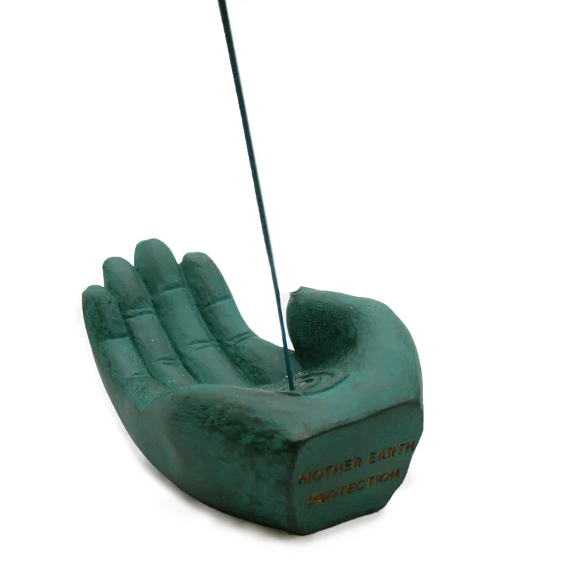 Hand Incenso Bruciatore Earth Protect Verde — foto 3