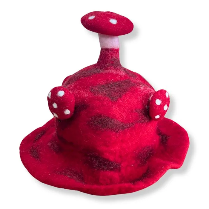 Felted Mushroom Hat Rush To The Head Red
