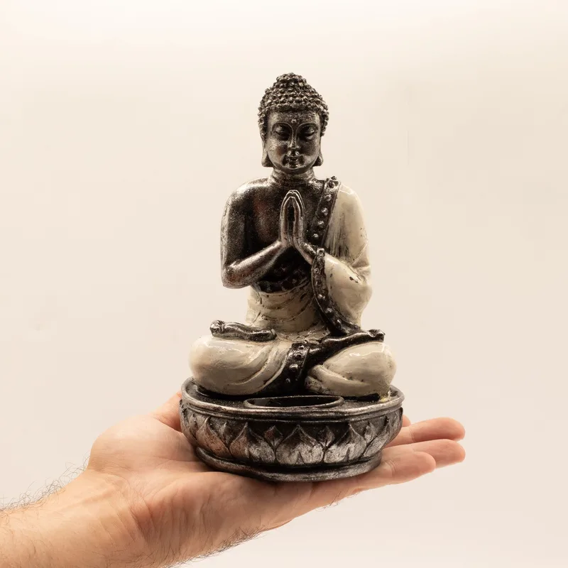 Buddha Candela Porta Bianco Medium — foto 5