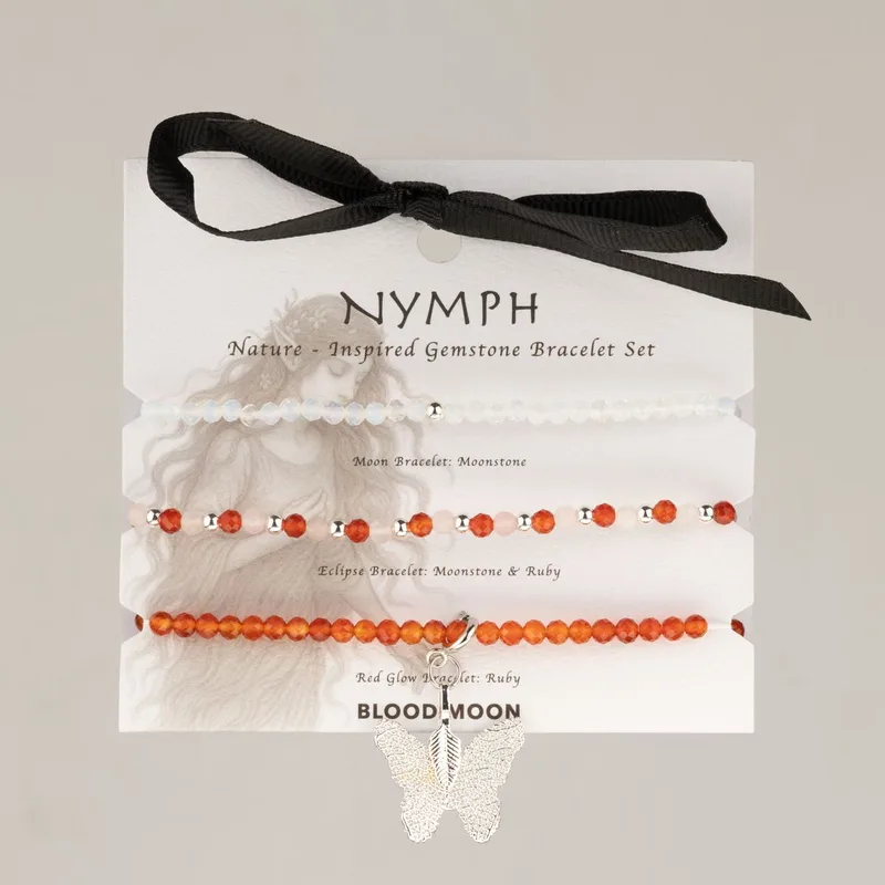 Nymph Spirito Pietra Preziosa Braccialetto Set - Blood Luna