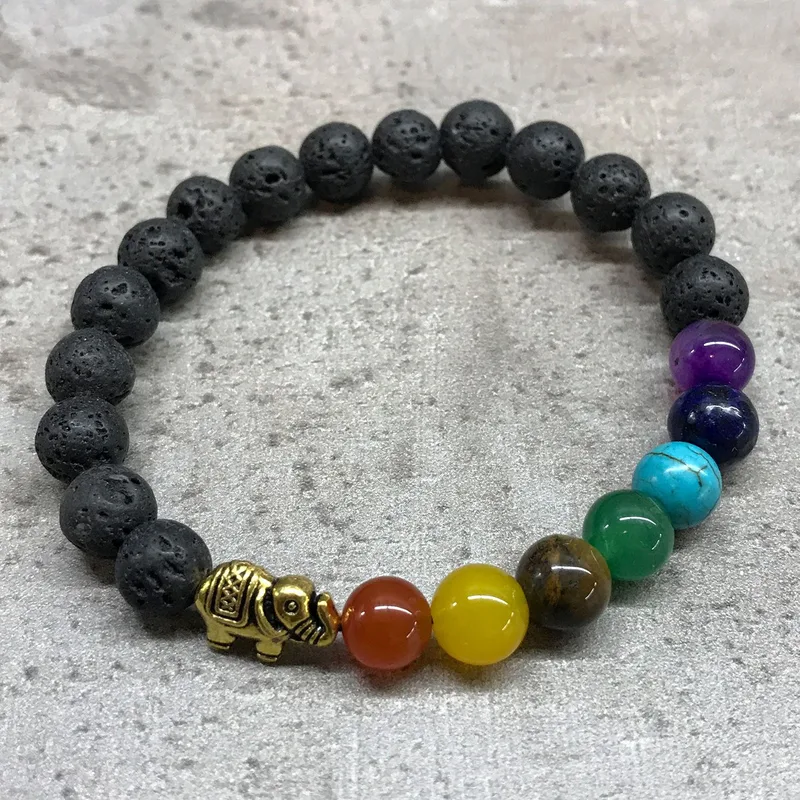 Bracciale di Pietra Lavica - Elefante Chakra — foto 3