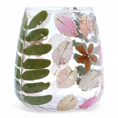 Naturale Floral Glass Vase Candela Porta Primavera - — foto 1