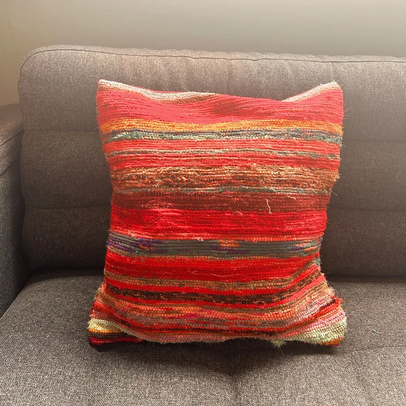 Rag Rug Cushion Covers 40x40cm Rich Reds