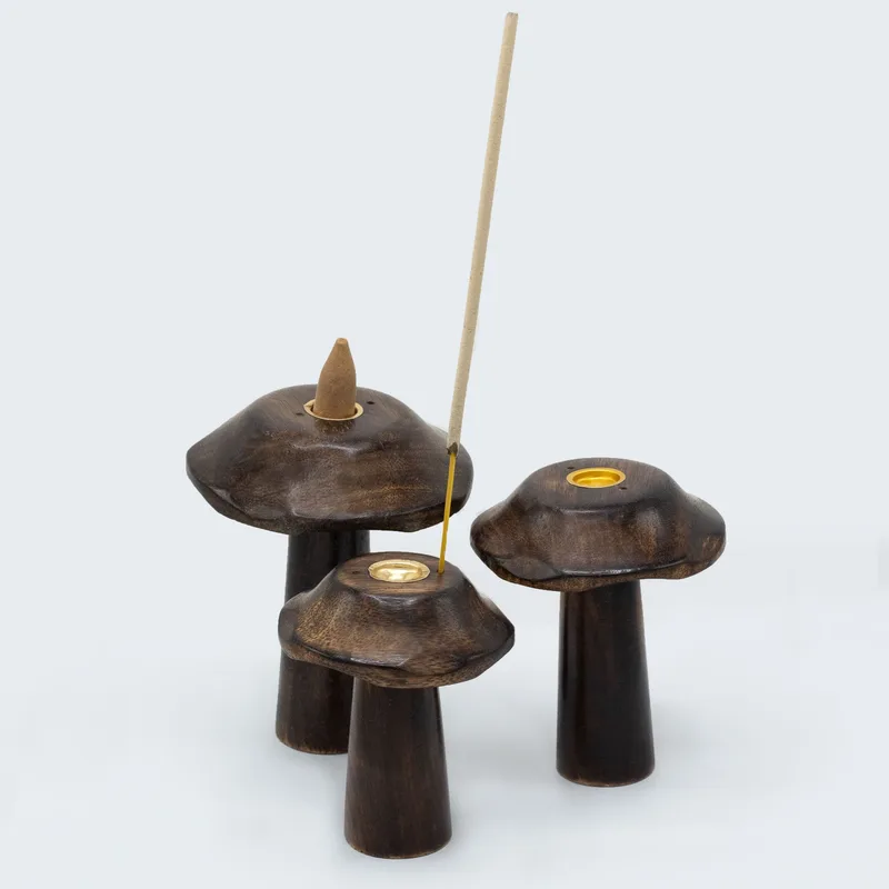 Set of 3 Flat Incenso Cone Mushrooms — foto 3