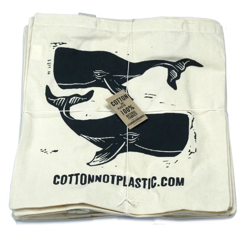 Lrg Naturale 6oz Cotton Bag 38x42cm - WHALES — foto 3