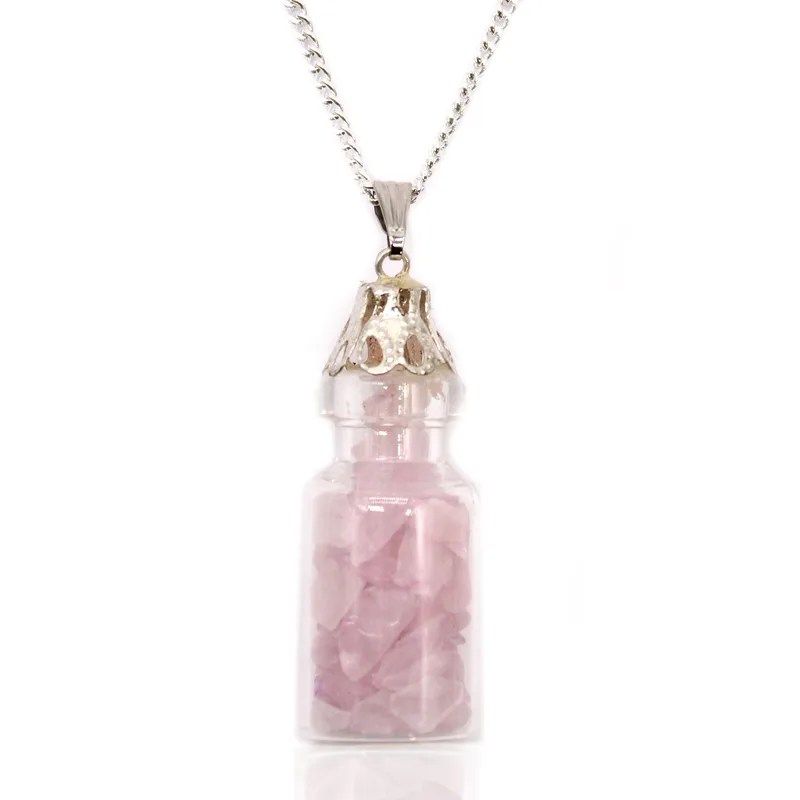 Bottled Gemstones Necklace Rosa Quartz — foto 1