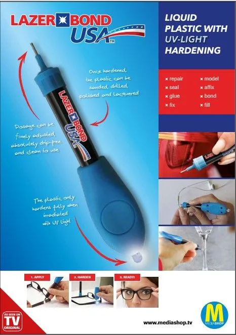 Lazer Bond – LIQUID PLASTIC WITH UV LIGHT