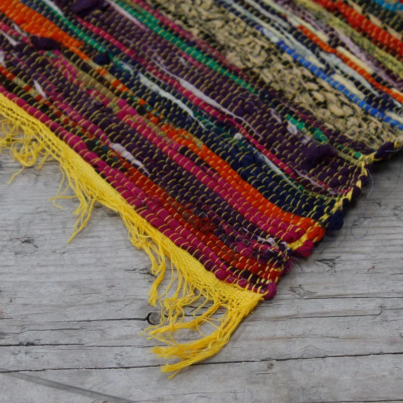 154 x 90cm Luxury Rag Rug - Yellow — foto 2