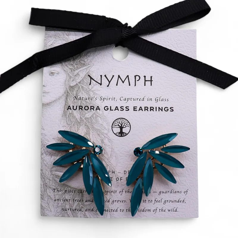 Teal Verde - Vintage Glass - Faries - Earrings — foto 5