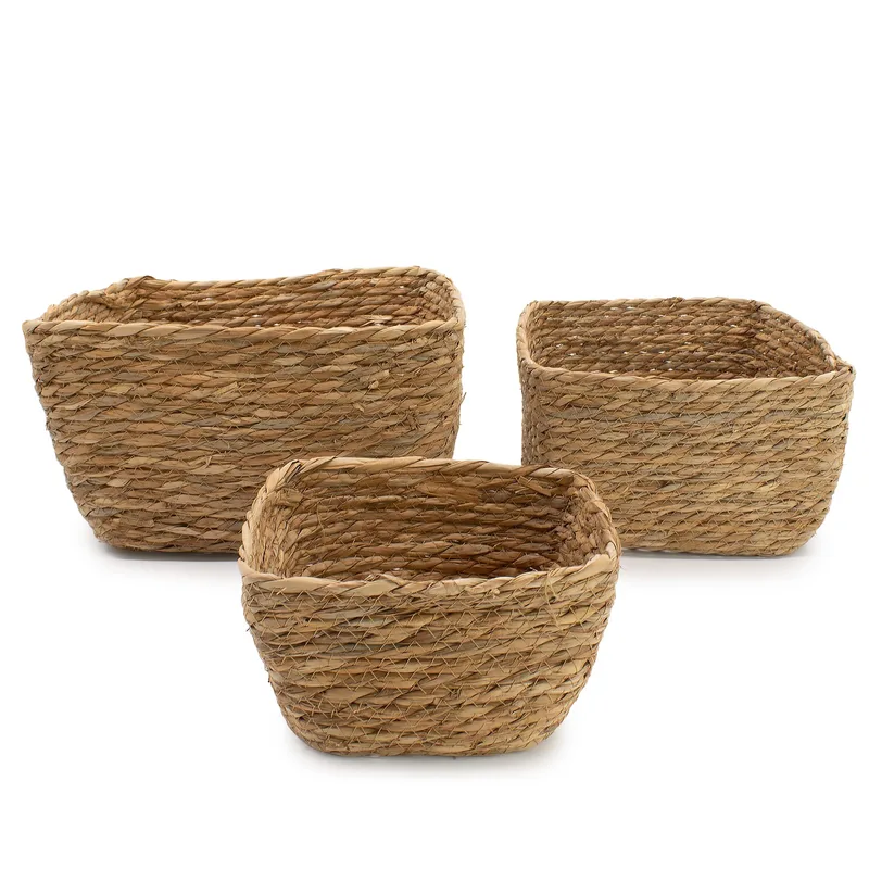 Seagrass Square Baskets Naturale Set of 3