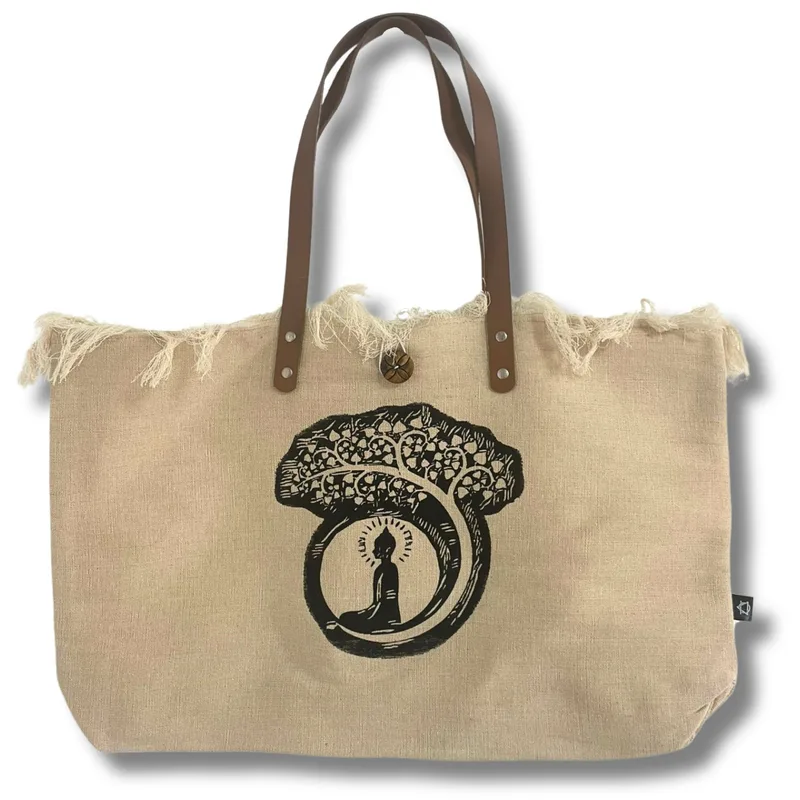 Naturale Tote Bag Leather Handle Buddha — foto 3