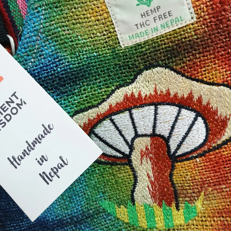 Hemp Embroidery Mushroom Party Bag Arancia Mushrooms — foto 2