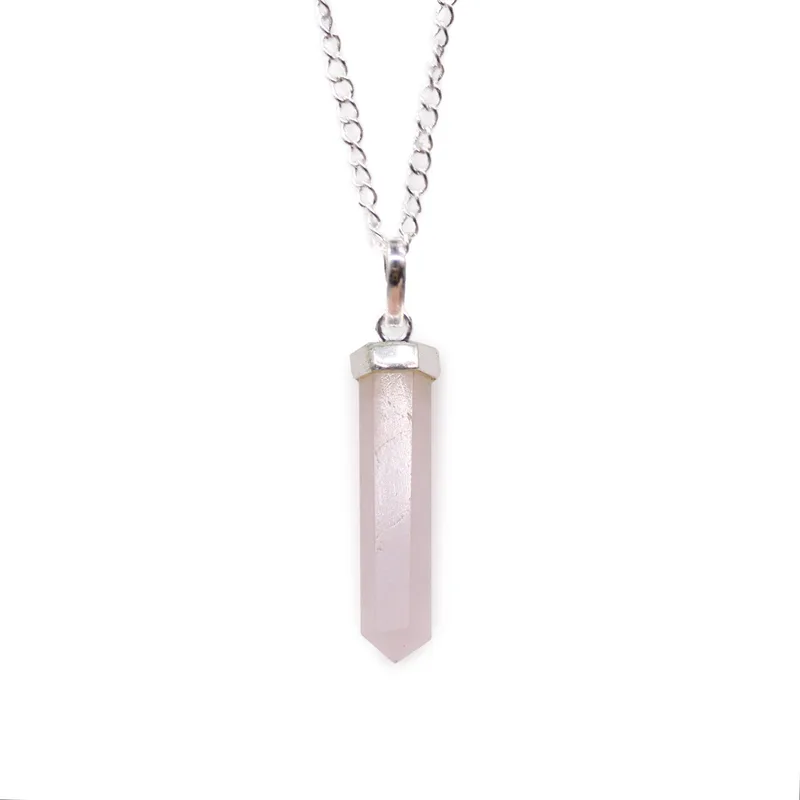 Gemstone Classic Point Pendant Rosa Quartz