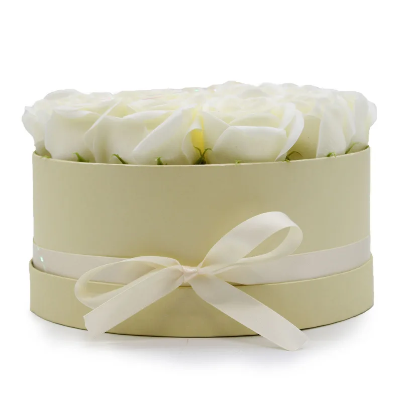 Sapone Fiore Gift Bouquet 14 Crema Roses Round