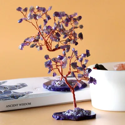 Gemstone Albero - Amethyst on Naturale Agate Base (35 stones) — foto 3