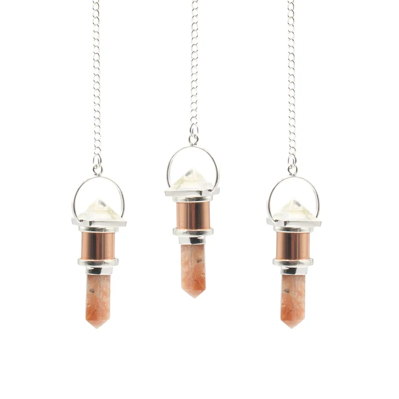 The Moon Chamber Combo Piece Copper Pendulum Clear Quartz & Sunstone