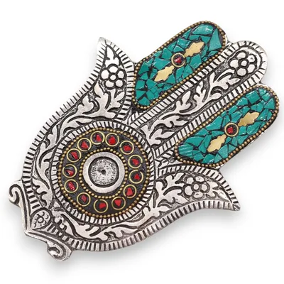 Verde Small Hamsa Incenso Porta 13x5.5cm — foto 2