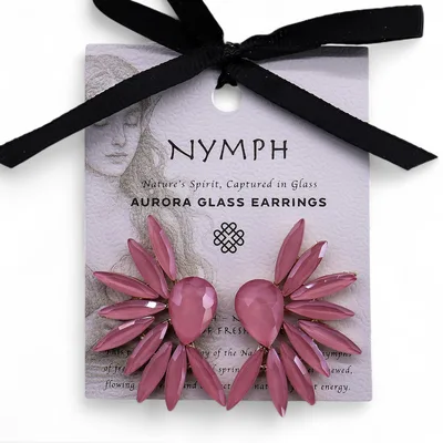 Soft Pink - Vintage Glass - Angel Wings - Earrings — foto 3