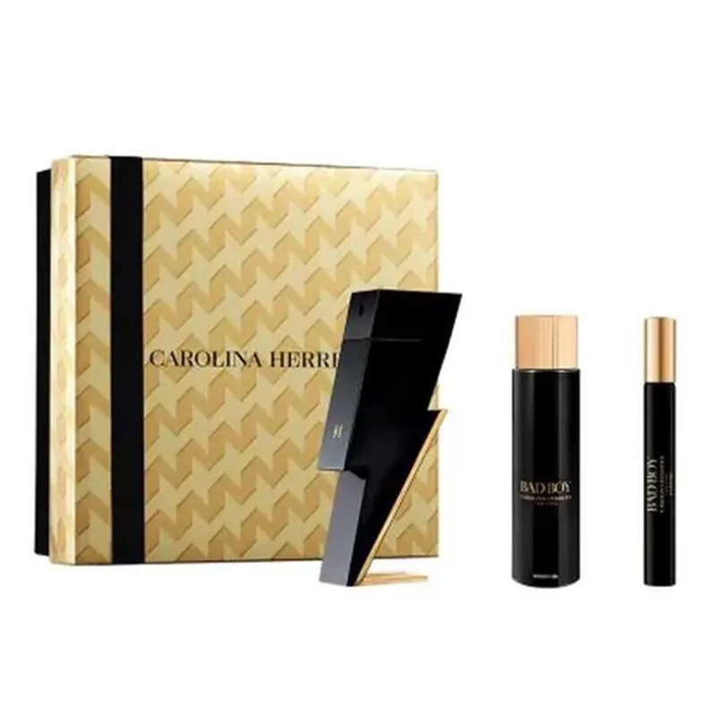 Carolina Herrera Estuche Bad Boy Eau De Toilette 100ml Gel di Corpo 100ml Eau De Toilette 10ml