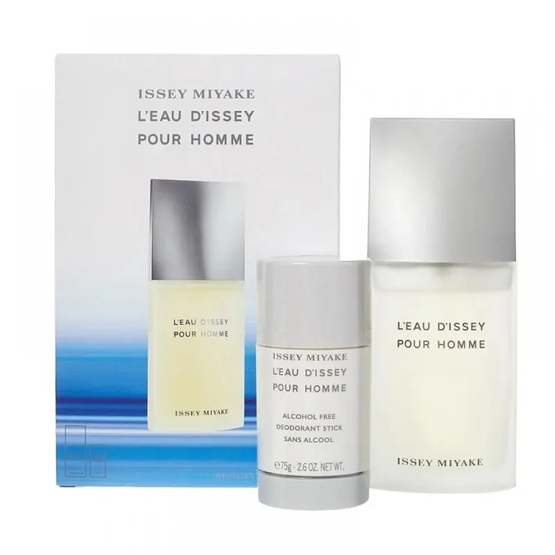 Issey Miyake L'eau D'issey Eau De Toilette Pour Homme 75ml Spray Desodorante Stick Senza Allergie 75g