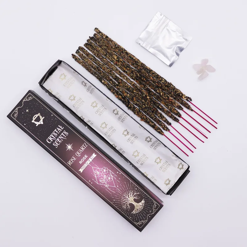 Rosa Quartz Crystal Scents Smudge Incenso - Rosa — foto 6