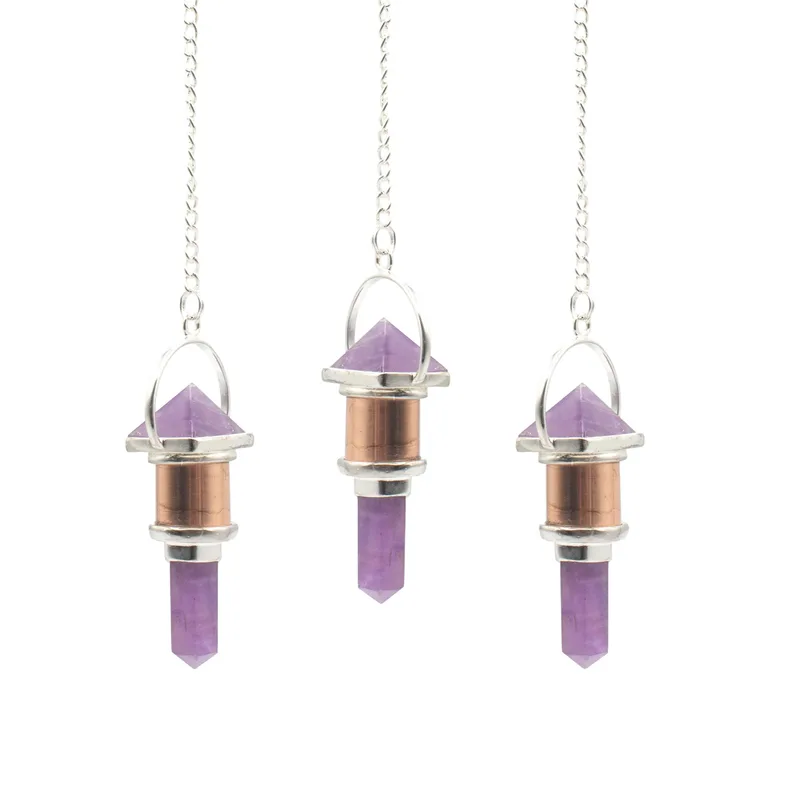 The Violet Engine Combo Piece Copper Pendulum Amethyst