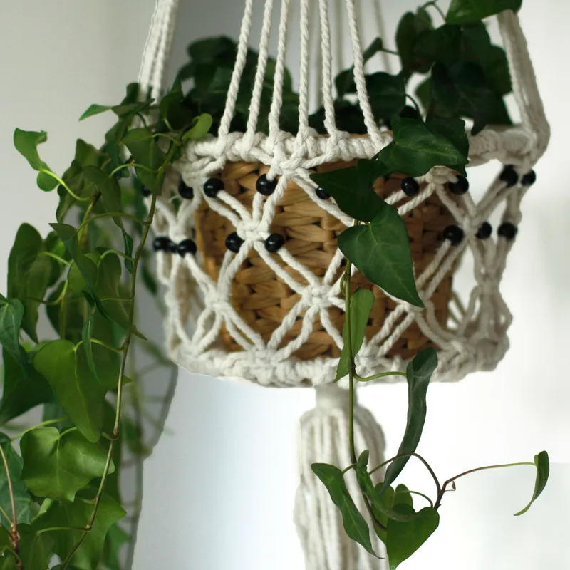 Macrame Pot Porta Lrg Single Beaded — foto 6